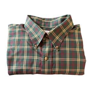 Vintage Brooks Brothers Mens Long Sleeved Button Down Shirt Tartan Plaid XL